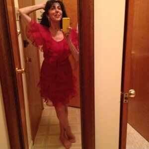 Silk red dress Rachel Zoe, size 4-6